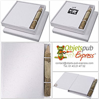 Bloc-notes Koggala. Un coffret développement durable pub