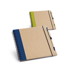 PACK PROMO BLOC A SPIRALE PUBLICITAIRE CARRE AVEC STYLO 250 EX ►Mini prix Tout Inclus Objets Pub Express®