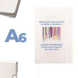 CARNET A6 BLANC 24H 48H 72 H PRODUCTION Prestige - VIP - Book idée cadeau Objets Pub Express®