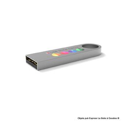 CLE USB CIRCLE METAL QUADRI EXPRESS High Tech Objets Pub Express®