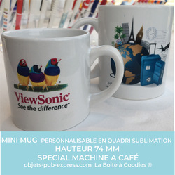 MINI-MUG SUBLIMATION POUR MACHINE EXPRESSO 74 MM DE HAUT Mug et Tasse Personnalisés Objets Pub Express®