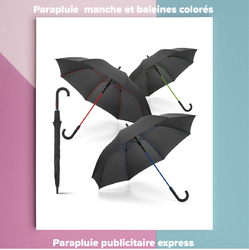 PARAPLUIE EXPRESS MANCHE ET BALEINES COLORÉS Parapluies Publicitaires Objets Pub Express®