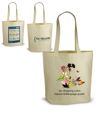 SAC SHOPPING COTON LOGO QUADRI DIGITAL Prestige - VIP - Book idée cadeau Objets Pub Express®